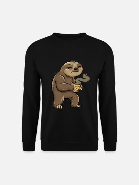 Sloth Coffee - Unisex Sweatshirt - black