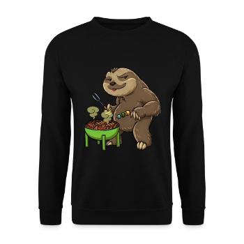 Crickets Sloth - Unisex Sweatshirt - black - Front - Alina (178cm) & Michal (187cm)