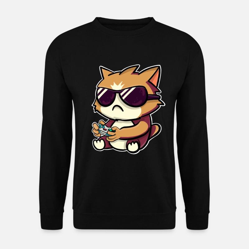 Gaming Gamer Katze - Unisex Pullover - Schwarz