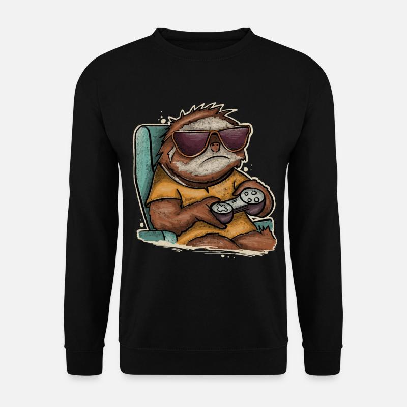 Gaming Gamer Sloth - Unisex Sweatshirt - black