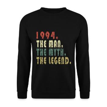 1994 Vintage Born Vintage Retro Birthday - Unisex Sweatshirt - black - Front - Alina (178cm) & Michal (187cm)