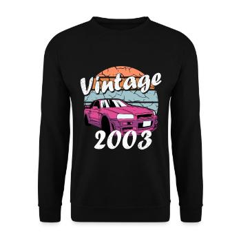 20. Geburtstag Geschenkidee Jahrgang 2003 - Unisex Pullover - Schwarz - Vorne - Alina (178cm) & Michal (187cm)