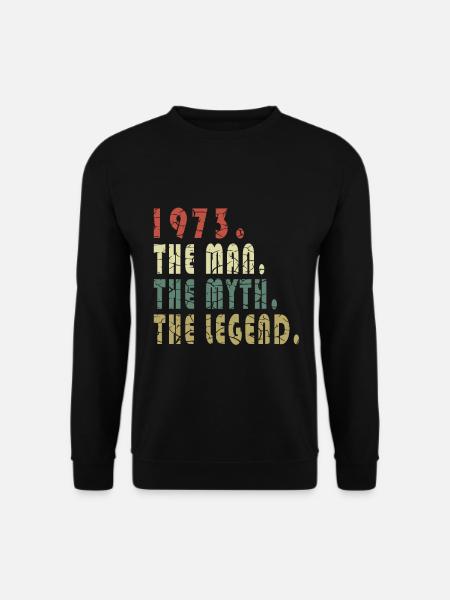 50th Birthday Man Original Vintage 1973 - Unisex Sweatshirt - black