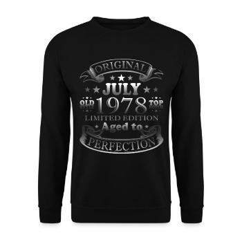 July 1978 | Birthday 1978 Vintage July - Unisex Sweatshirt - black - Front - Alina (178cm) & Michal (187cm)