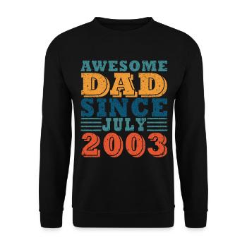 Vater Juli 2003 Jahrgang Geburtstag Dad Spruch 20 - Unisex Pullover - Schwarz - Vorne - Alina (178cm) & Michal (187cm)