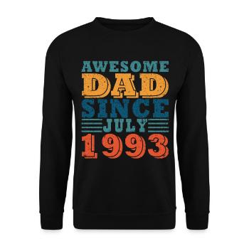 Père Juillet 1993 Vintage Anniversaire Papa Disant 30 - Sweat-shirt Unisexe - noir - Devant - Alina (178cm) & Michal (187cm)