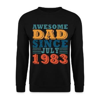 Père Juillet 1983 Vintage Anniversaire Papa Disant 40 - Sweat-shirt Unisexe - noir - Devant - Alina (178cm) & Michal (187cm)