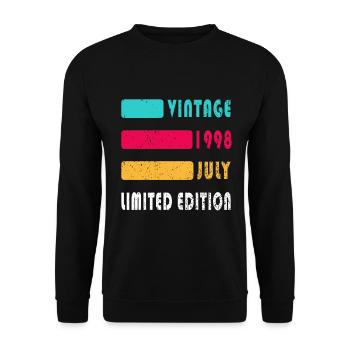 July 1998. Birthday present July 1998. - Unisex Sweatshirt - black - Front - Alina (178cm) & Michal (187cm)