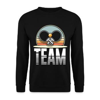 Équipe de tennis de table - Sweat-shirt Unisexe - noir - Devant - Alina (178cm) & Michal (187cm)