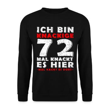 1951 Juli Limited Edition 72. Geburtstag Outfit - Unisex Pullover - Schwarz - Vorne - Alina (178cm) & Michal (187cm)