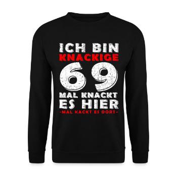 69 Geburtstag 69 Jahre Mann 69 jahre legende 69 - Unisex Pullover - Schwarz - Vorne - Alina (178cm) & Michal (187cm)