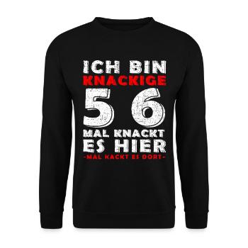 56. Geburtstag Juli Jahrgang 56 Vintage - Unisex Pullover - Schwarz - Vorne - Alina (178cm) & Michal (187cm)