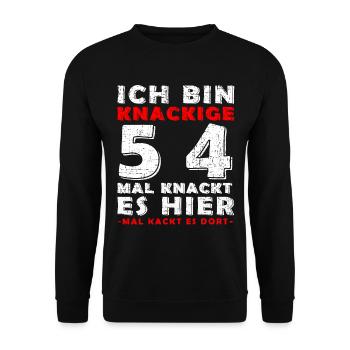 Legende 54 Jahre 54. Geburtstag Männer Frauen - Unisex Pullover - Schwarz - Vorne - Alina (178cm) & Michal (187cm)