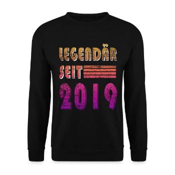 Original 2019 Jahrgang Vintage Geburtstag 2019 - Unisex Pullover - Schwarz - Vorne - Alina (178cm) & Michal (187cm)