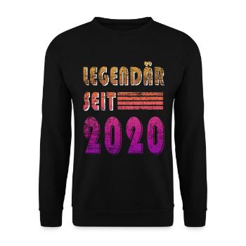 Original 2020 Jahrgang Vintage Geburtstag 2020 - Unisex Pullover - Schwarz - Vorne - Alina (178cm) & Michal (187cm)