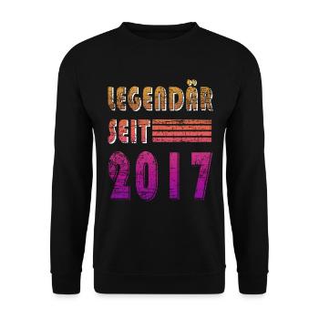 Original 2017 Jahrgang Vintage Geburtstag 2017 - Unisex Pullover - Schwarz - Vorne - Alina (178cm) & Michal (187cm)