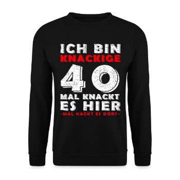40 Jahre Geburtstag Geburtstag Erwachsenen - Unisex Pullover - Schwarz - Vorne - Alina (178cm) & Michal (187cm)
