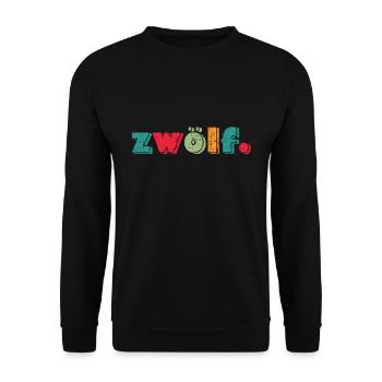 12. Geburtstag 12 Jahre 12ter Geburtstagsgeschenk - Unisex Pullover - Schwarz - Vorne - Alina (178cm) & Michal (187cm)