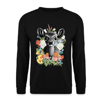 Chevreuil - Sweat-shirt Unisexe - noir - Devant - Alina (178cm) & Michal (187cm)