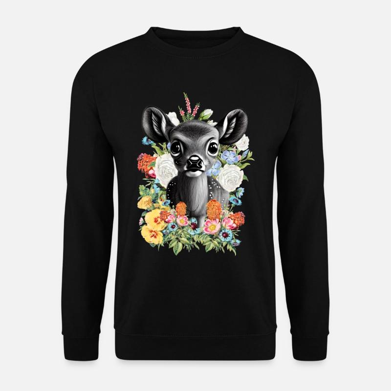 Reh - Unisex Pullover - Schwarz