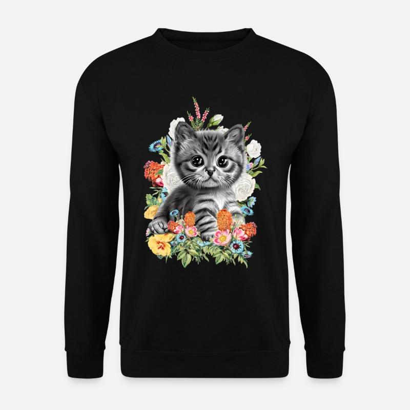 Fleurs de chat - Sweat-shirt Unisexe - noir