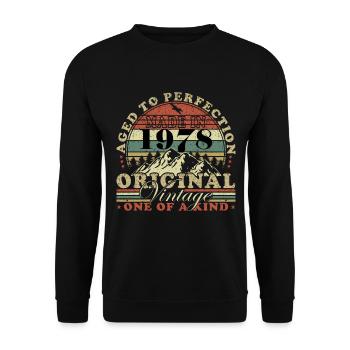 Vintage 1978 Year of birth 1978 Birthday Men - Unisex Sweatshirt - black - Front - Alina (178cm) & Michal (187cm)
