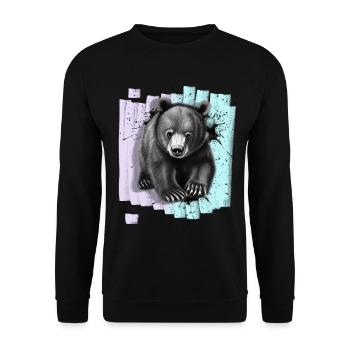 Bear - Unisex Sweatshirt - black - Front - Alina (178cm) & Michal (187cm)