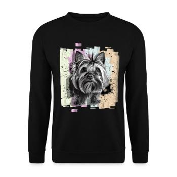 Yorkshire Terrier - Unisex Pullover - Schwarz - Vorne - Alina (178cm) & Michal (187cm)