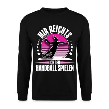 Handball Handballerin - Unisex Pullover - Schwarz - Vorne - Alina (178cm) & Michal (187cm)