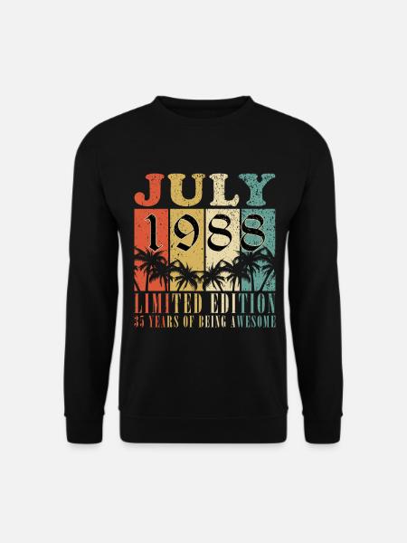 Juli 1988 Jahrgang Geburtstag Vintage Geschenk - Unisex Pullover - Schwarz