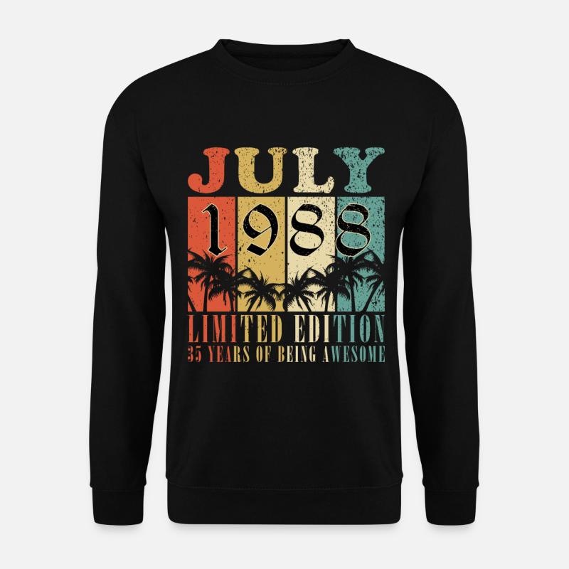 Juli 1988 Jahrgang Geburtstag Vintage Geschenk - Unisex Pullover - Schwarz
