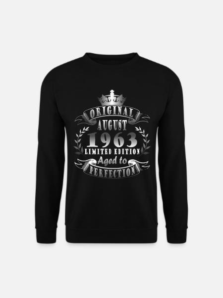 August 1963 Jahrestag August 1963 August - Unisex Pullover - Schwarz