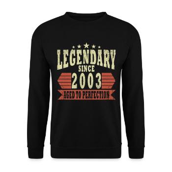 2003 Vintage Birthday Year of birth 2003 Gift - Unisex Sweatshirt - black - Front - Alina (178cm) & Michal (187cm)