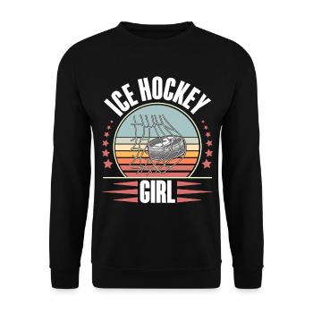 Eishockey Ice Hockey - Unisex Sweatshirt - black - Front - Alina (178cm) & Michal (187cm)