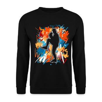 Base-ball - Sweat-shirt Unisexe - noir - Devant - Alina (178cm) & Michal (187cm)