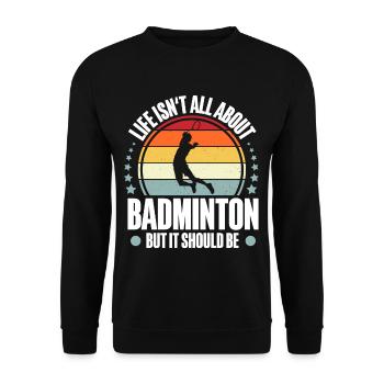 Badminton - Unisex Pullover - Schwarz - Vorne - Alina (178cm) & Michal (187cm)