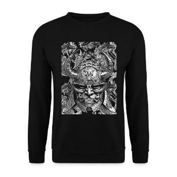 Masques de samouraï & koï de natation – votre style ? - Sweat-shirt Unisexe - noir - Devant - Alina (178cm) & Michal (187cm)