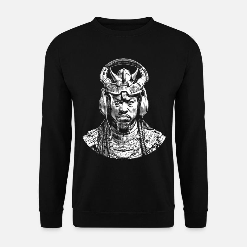 Samurai Vibes: Musikalische Zukunftsklänge - Unisex Pullover - Schwarz