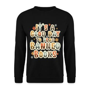 It ́s A Good Day To Read Banned Books - Unisex Sweatshirt - black - Front - Alina (178cm) & Michal (187cm)