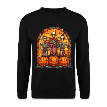 Halloween Stained Glass Stained Glass - Unisex Sweatshirt - black - Front - Alina (178cm) & Michal (187cm)