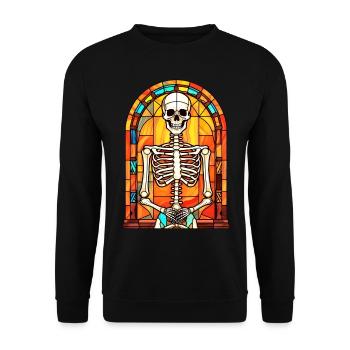 Halloween Stained Glass Stained Glass - Unisex Sweatshirt - black - Front - Alina (178cm) & Michal (187cm)