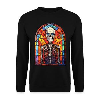 Halloween Stained Glass Stained Glass - Unisex Sweatshirt - black - Front - Alina (178cm) & Michal (187cm)