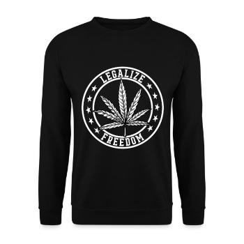Cannabis Marijuana Weed Fumer - Sweat-shirt Unisexe - noir - Devant - Alina (178cm) & Michal (187cm)