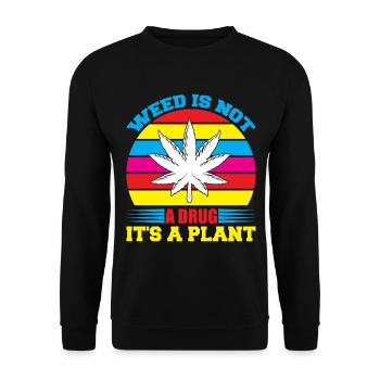 Cannabis Marijuana Weed Fumer - Sweat-shirt Unisexe - noir - Devant - Alina (178cm) & Michal (187cm)