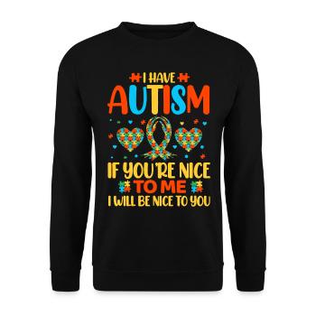 Autismus Autist - Unisex Pullover - Schwarz - Vorne - Alina (178cm) & Michal (187cm)