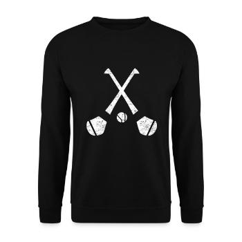 Hurling Gaelic Football Racket Irish Ball Sport - Unisex Sweatshirt - black - Front - Alina (178cm) & Michal (187cm)
