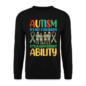 Autismus Autist - Unisex Pullover - Schwarz - Vorne - Alina (178cm) & Michal (187cm)