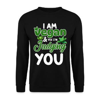 Véganisme végétalien - Sweat-shirt Unisexe - noir - Devant - Alina (178cm) & Michal (187cm)