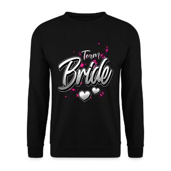 Braut Team Junggesellinnenabschied - Unisex Pullover - Schwarz - Vorne - Alina (178cm) & Michal (187cm)