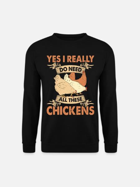 Hühner Huhn Landwirtschaft Bauer - Unisex Pullover - Schwarz